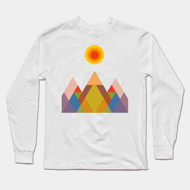 mountains landscape of triangles Long Sleeve T-Shirt by SAMUEL FORMAS